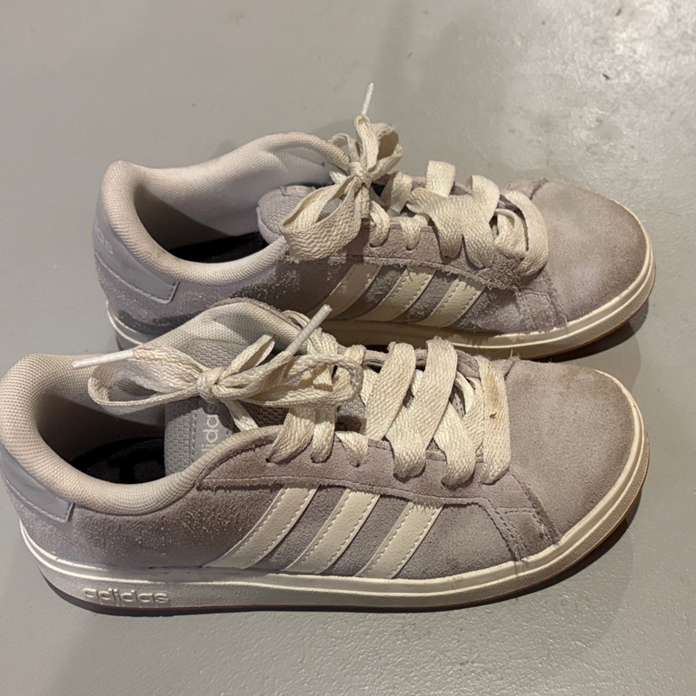 Adidas Light Gray Suede Sneakers